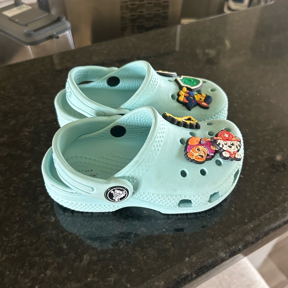 Toddler Baby Blue Crocs with Fun Charms